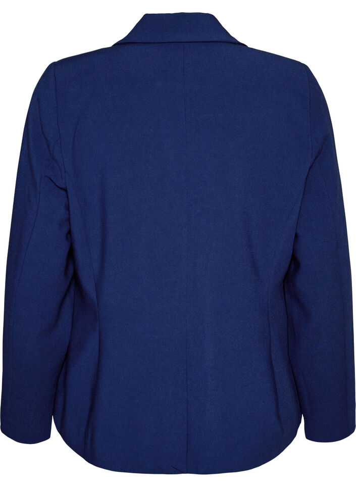 Classic blazer with single button closure and pockets, Blue, Packshot image number 1