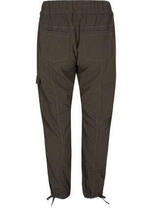 Loose cargo trousers in cotton, Khaki Green, Packshot image number 1