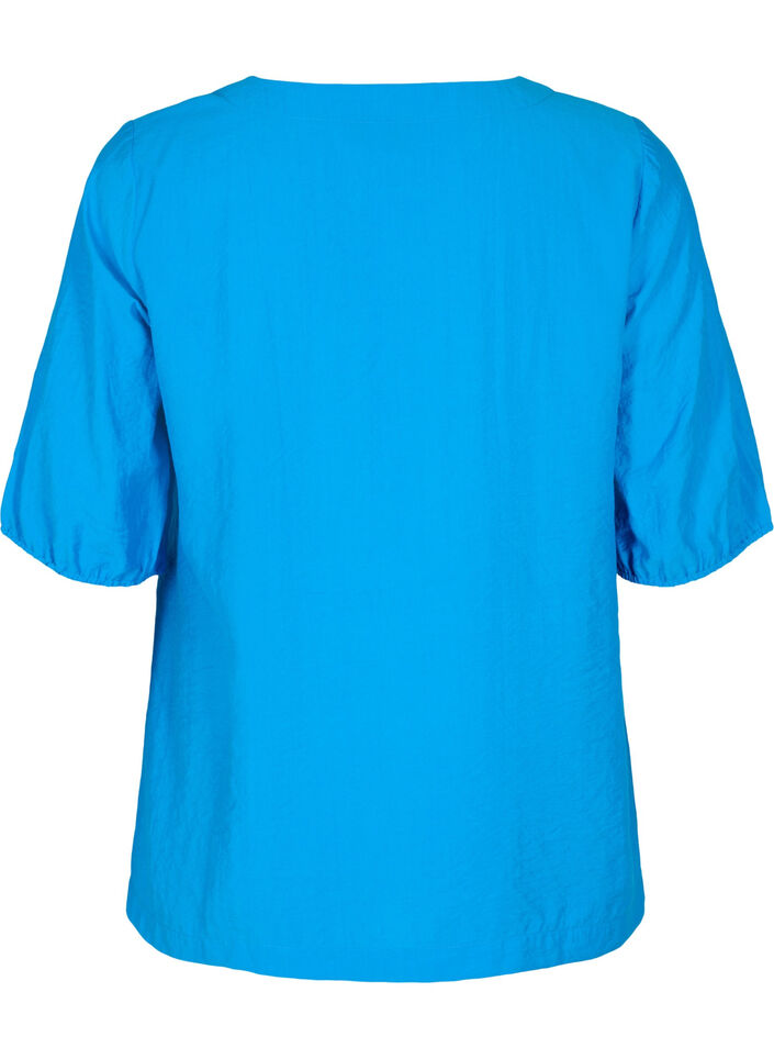 Balloon sleeve blouse, Indigo Bunting, Packshot image number 1