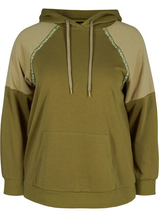 Sweatshirt with hood and pocket, Olive Drab, Packshot image number 0