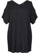 Beach dress in viscose with shoulder detail, Black, Packshot image number 0