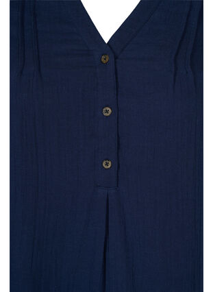 Cotton dress with 3/4 sleeves, Navy Blazer, Packshot image number 2