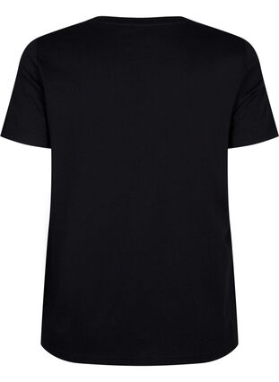 Cotton T-shirt with text, Black W. Pasadena, Packshot image number 1
