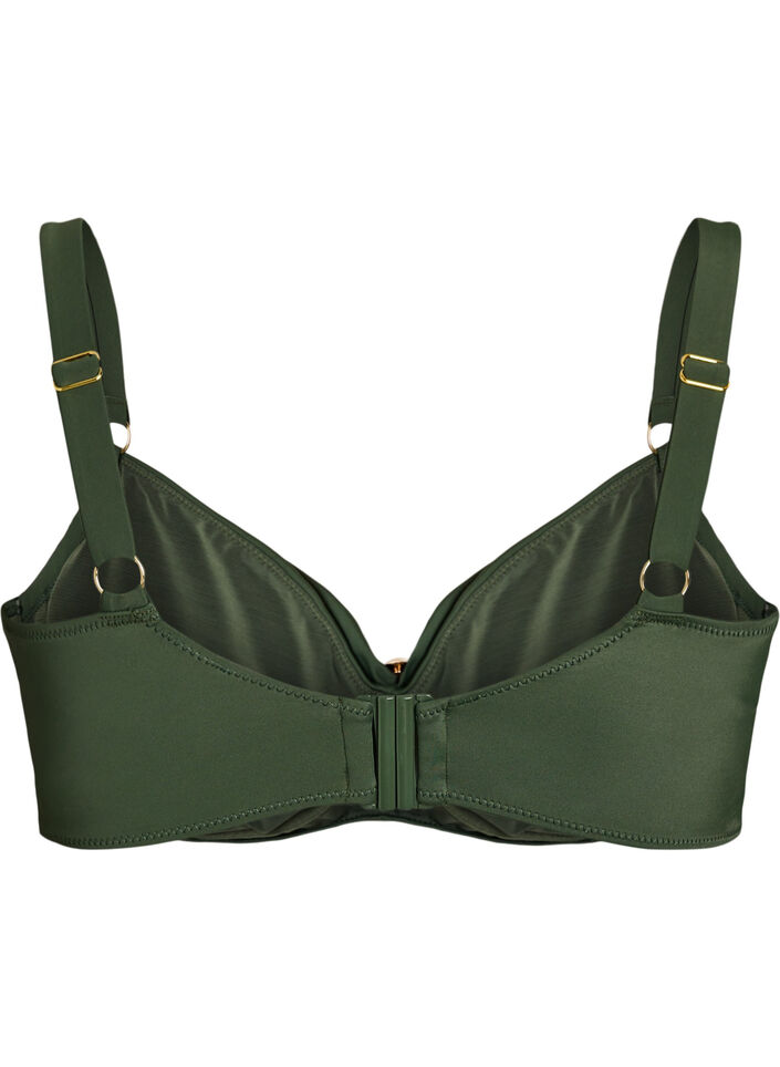 Bikini bra with underwire and gold-coloured detail, Green, Packshot