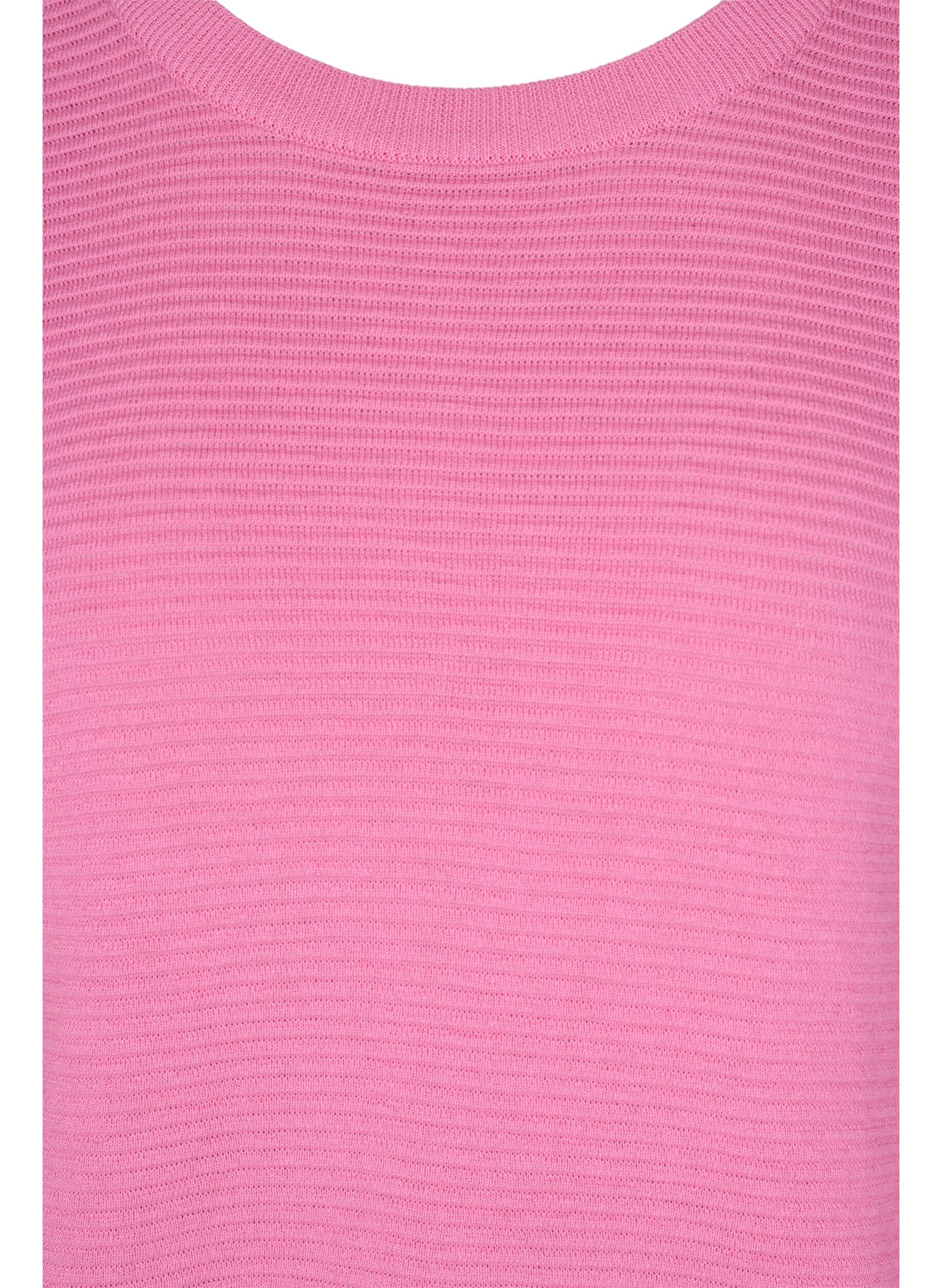 Zizzifashion Long-sleeved knitted blouse in organic cotton, Wild Orchid, Packshot image number 2