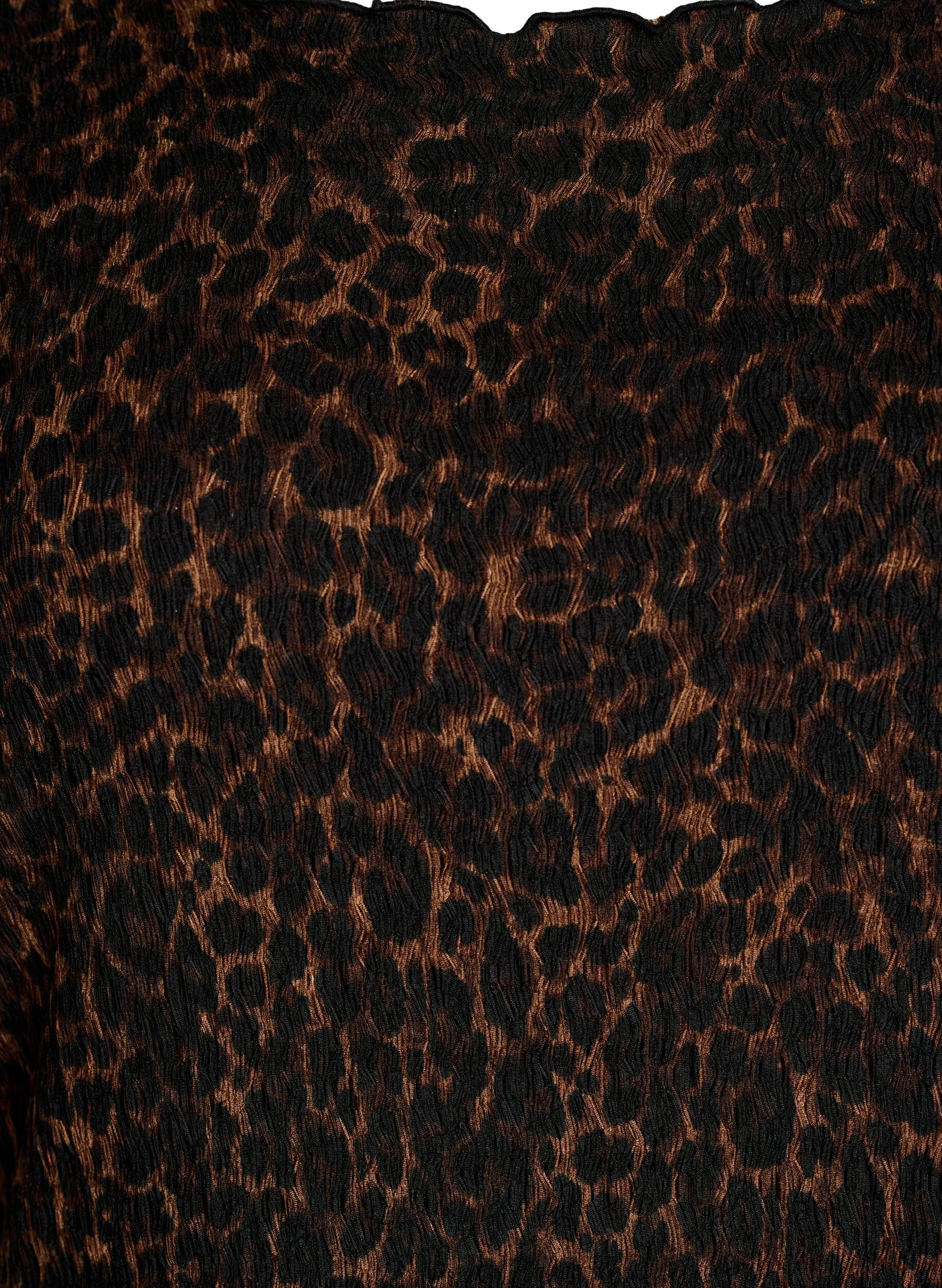 Zizzifashion Textured midi dress with short sleeves, Brown, Packshot image number 2