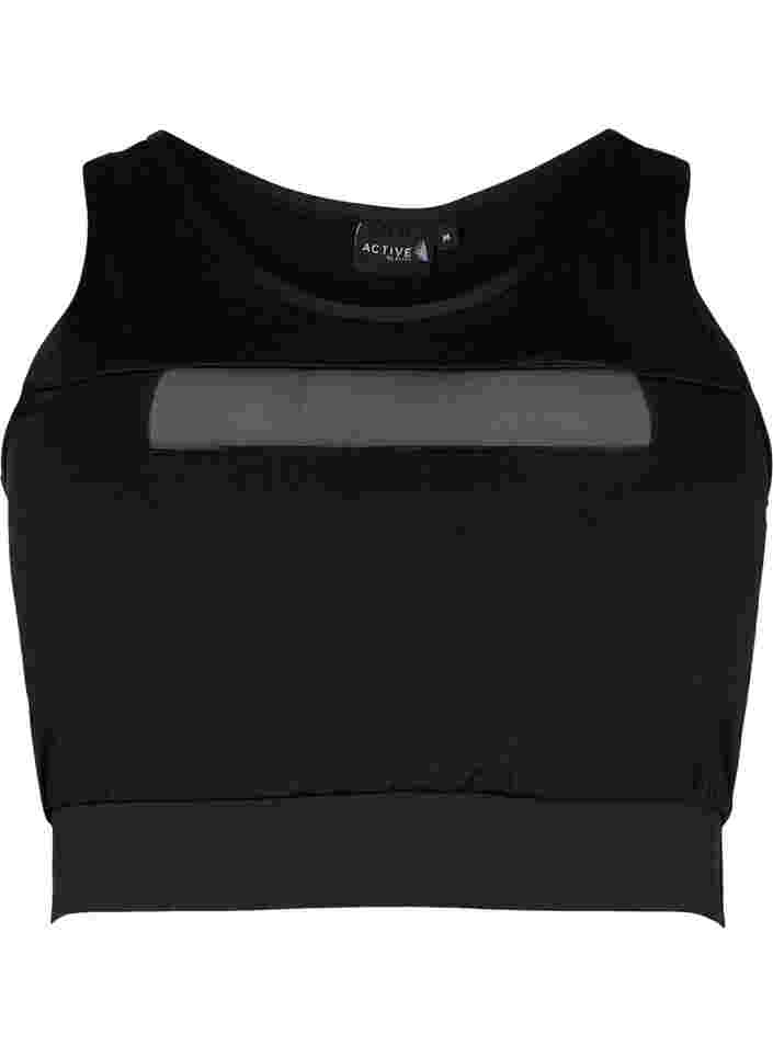 Mesh sports bra, Black, Packshot image number 0