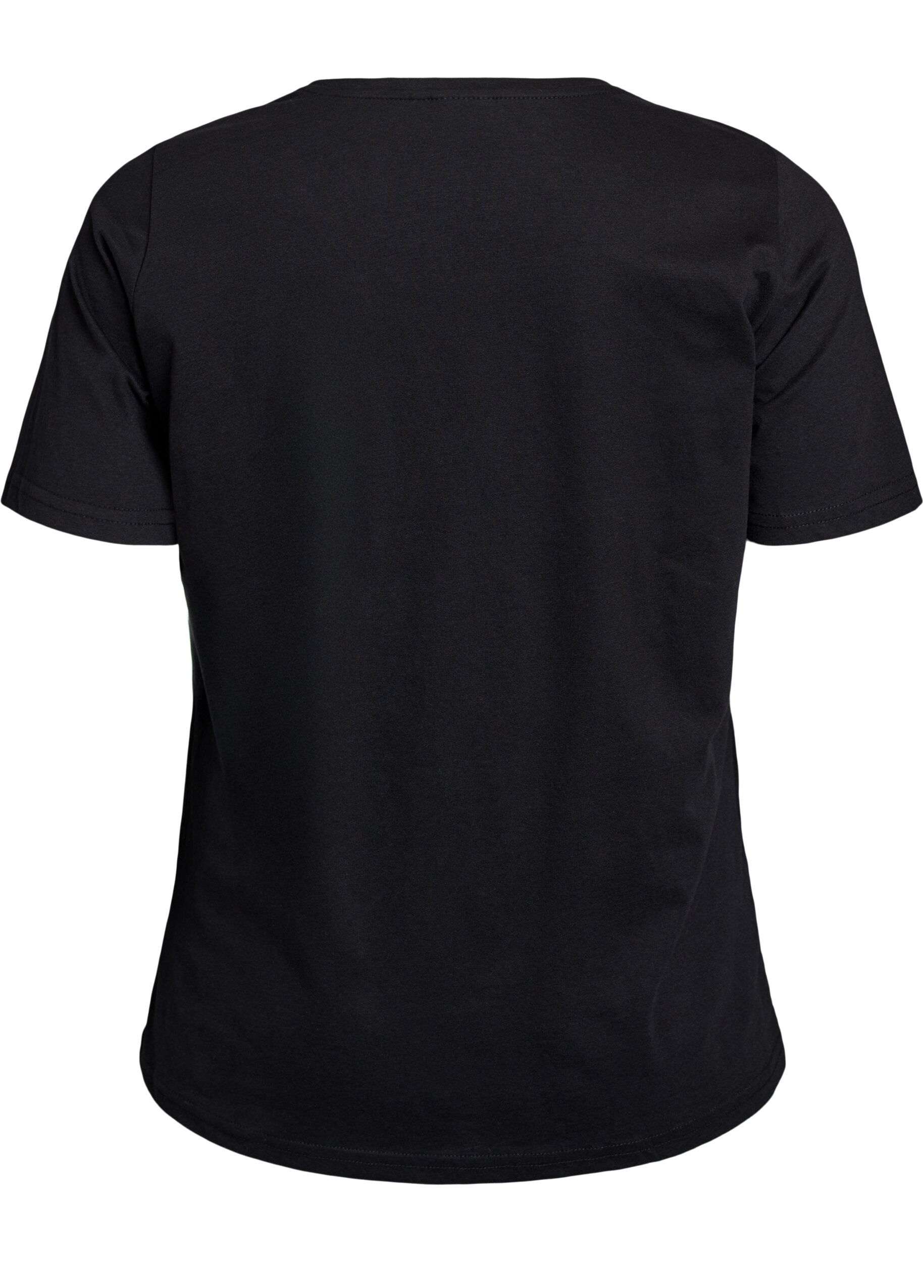 Zizzifashion T-shirt with motif, Black, Packshot image number 1