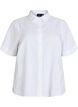 Short-sleeved shirt in linen and viscose, White, Packshot image number 0