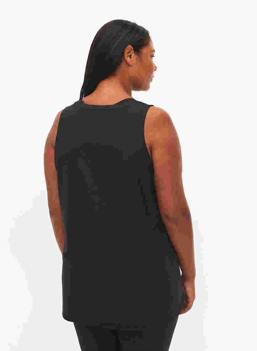 Sports top with V-neck, Black, Model image number 1