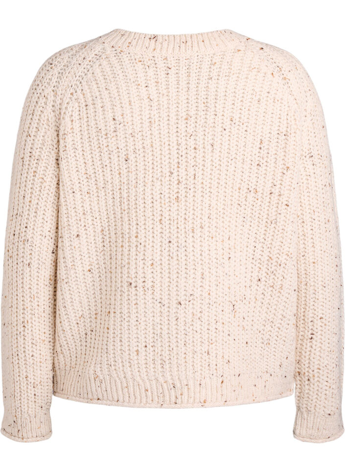 Knit sweater with raglan sleeves, Beige, Packshot image number 1