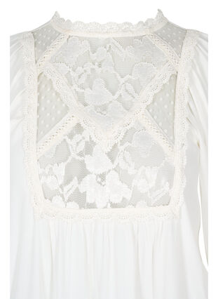 viscose tunic with lace details, Off White, Packshot image number 2