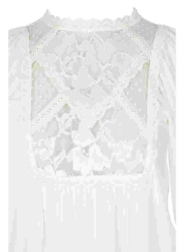 viscose tunic with lace details, Off White, Packshot image number 2