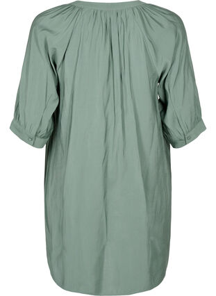 Viscose tunic with 3/4 sleeves, Duck Green, Packshot image number 1