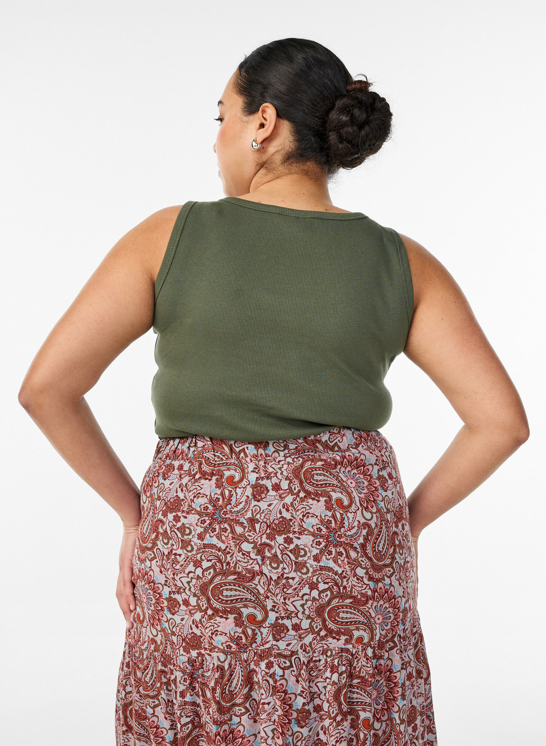 ZizzifashionFitted top with motif, Green, Model image number 2