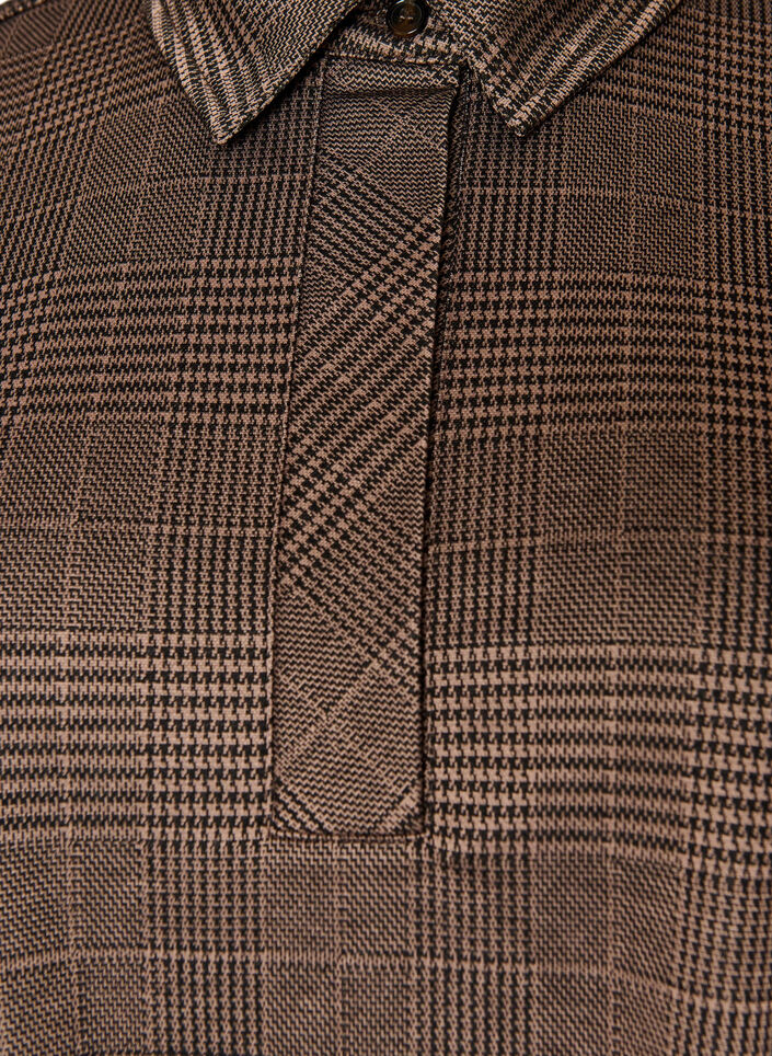 Short checked dress with a shirt collar, Brown, Packshot image number 2
