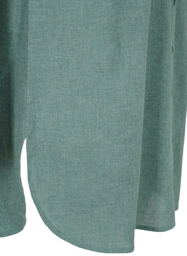 Long shirt with 3/4 sleeves and v-neckline, Balsam Green, Packshot image number 3