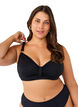 Underwire bikini bra with draping, Black, Model image number 0