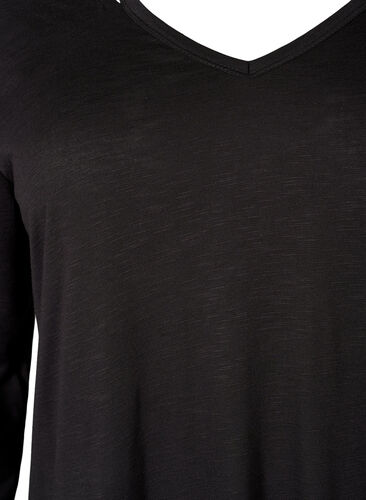 A-shape training t-shirt with long sleeves	, Black, Packshot image number 2