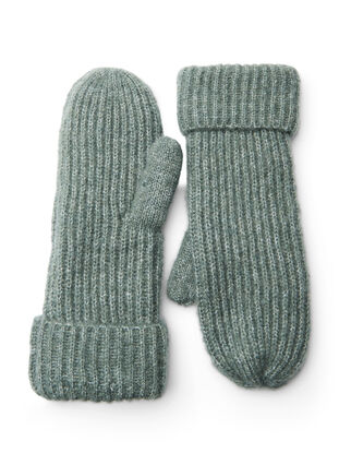 Knitted mittens, Balsam Green, Packshot image number 0