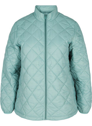 Lightweight quilted jacket with zip and pockets, Sagebrush Green, Packshot image number 0