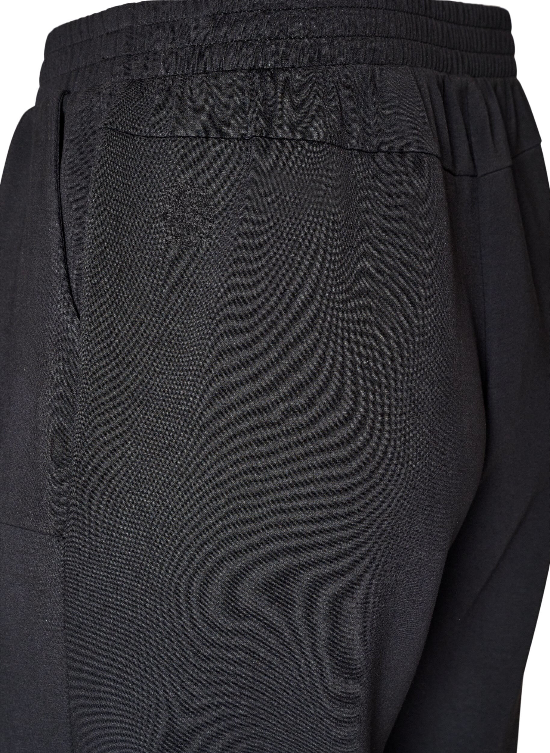 ZizzifashionLoose jersey trousers with high waist and pockets, Black, Packshot image number 3