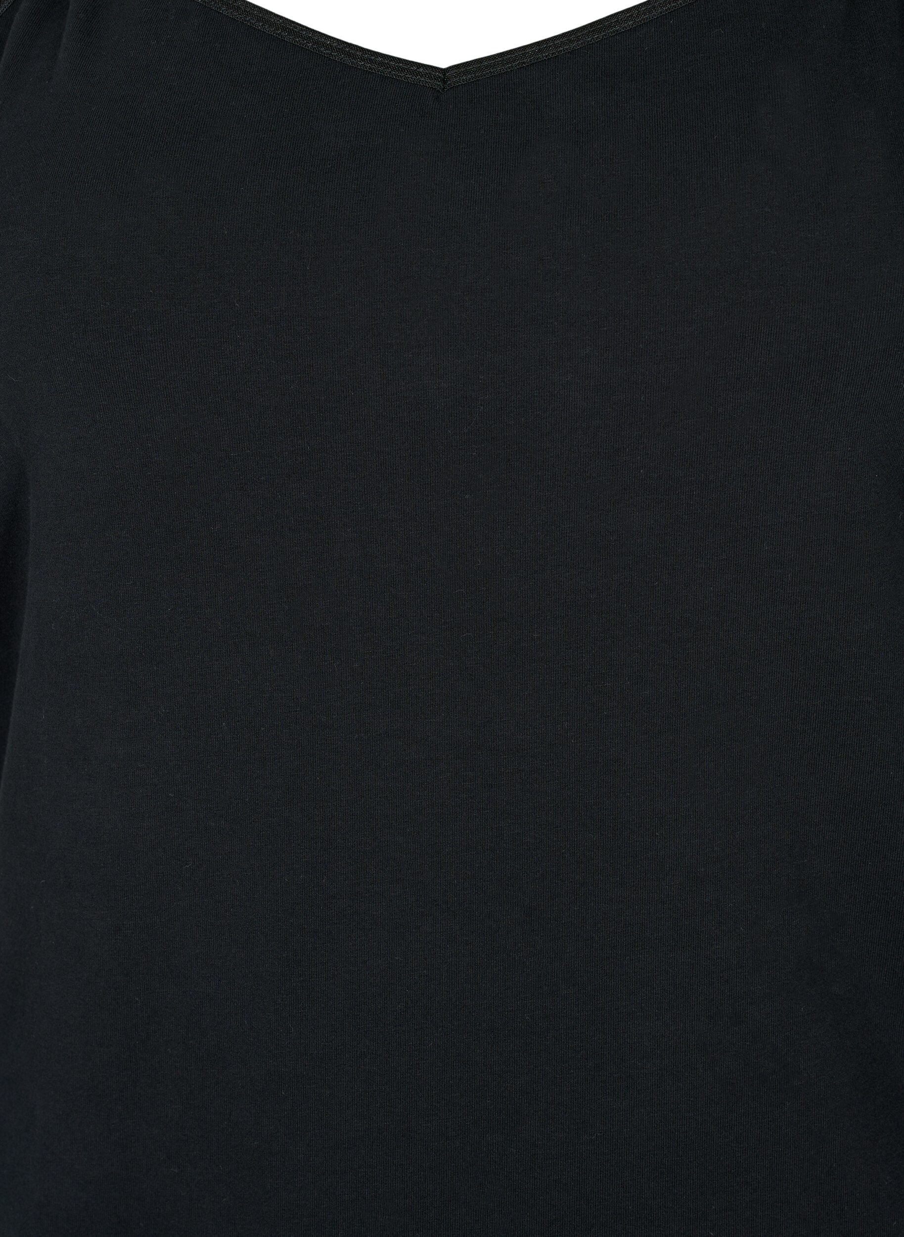 ZizzifashionBasic cotton spaghetti strap top, Black, Packshot image number 2