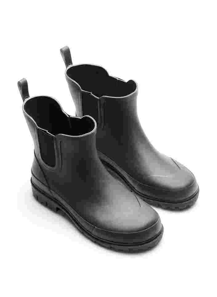 Short rubber boot in wide fit, Black/Black, Packshot image number 2