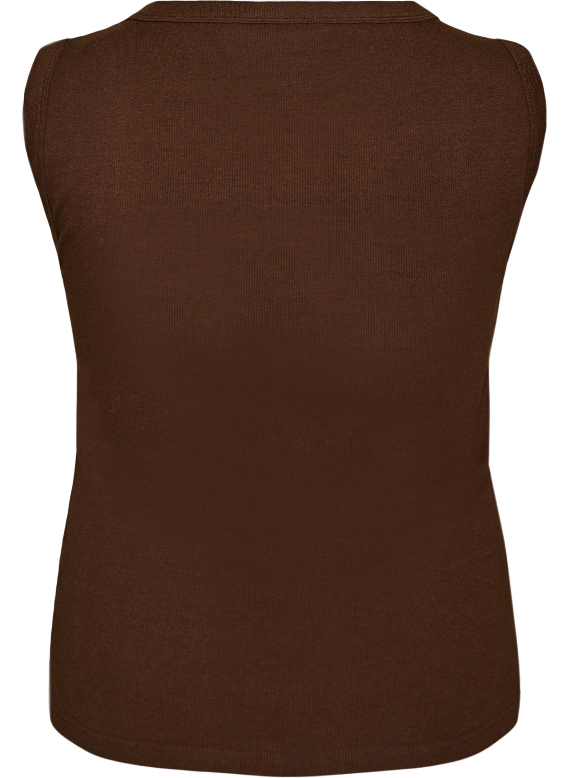 ZizzifashionRib top with square neckline, Brown, Packshot image number 1