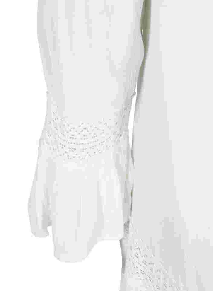viscose dress with lace detail, Off White, Packshot image number 3