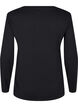Long-sleeved blouse in wool and viscose, Black, Packshot image number 1
