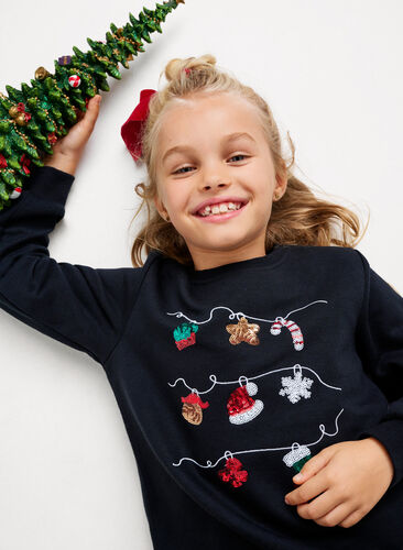 Christmas sweater for kids, Black Decoration, Image image number 1