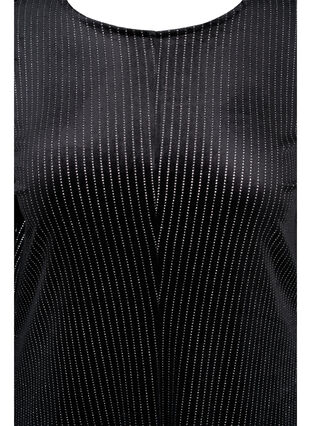 Glitter dress in velour with long sleeves, Black Silver Lurex, Packshot image number 2