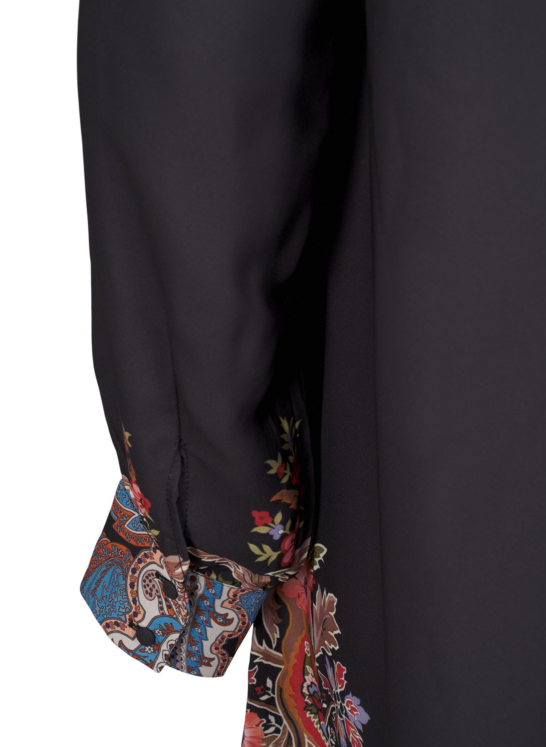 Zizzifashion Midi dress with paisley print, Black Paisley, Packshot image number 3