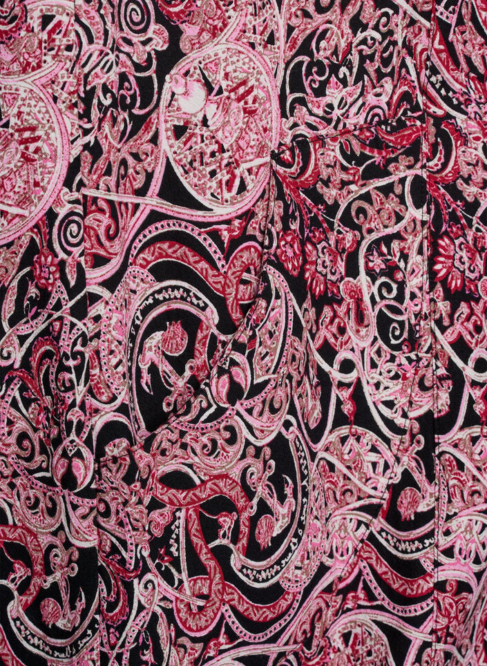 Short-sleeved cotton dress with print, Black, Packshot image number 3