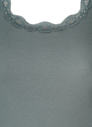 Top with lace trim, Balsam Green, Packshot image number 2