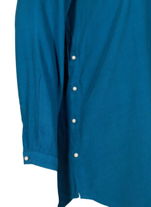 Viscose tunic with pearls, Moroccan Blue, Packshot image number 3