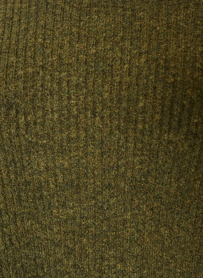 Ribbed jumper with balloon sleeves, Green, Packshot image number 2