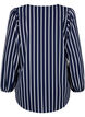 Shirt blouse with v-neck and print, Maritime Blue Stripe, Packshot image number 1