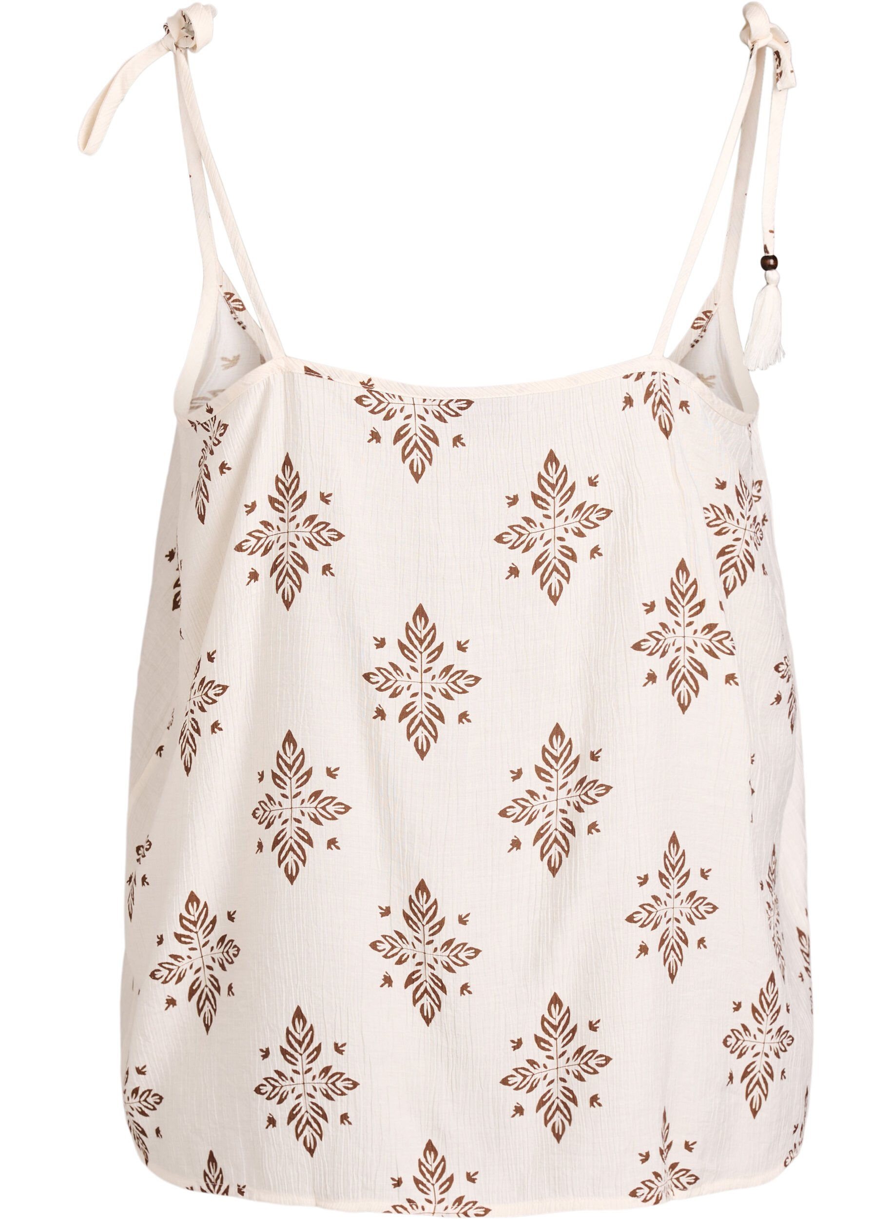 ZizzifashionPatterned top with tie straps, Vanilla, Packshot image number 1