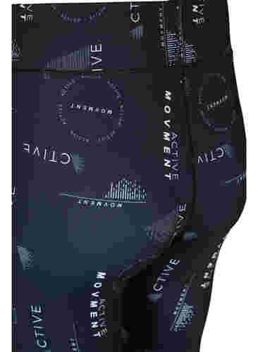 Printed cropped workout tights, Logo AOP, Packshot image number 3