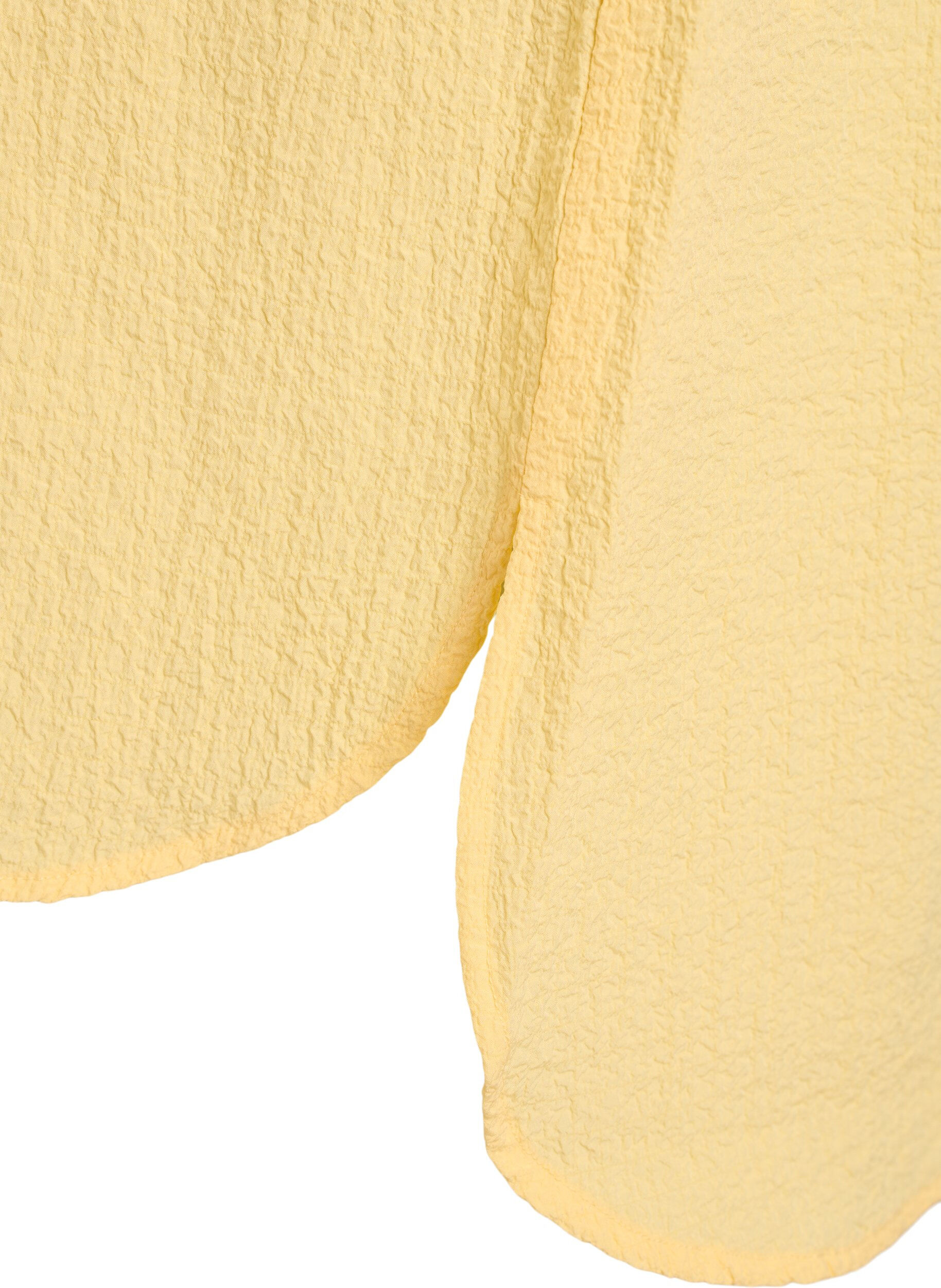 ZizzifashionShort dress with a crinkled texture and short sleeves, Yellow, Packshot image number 3