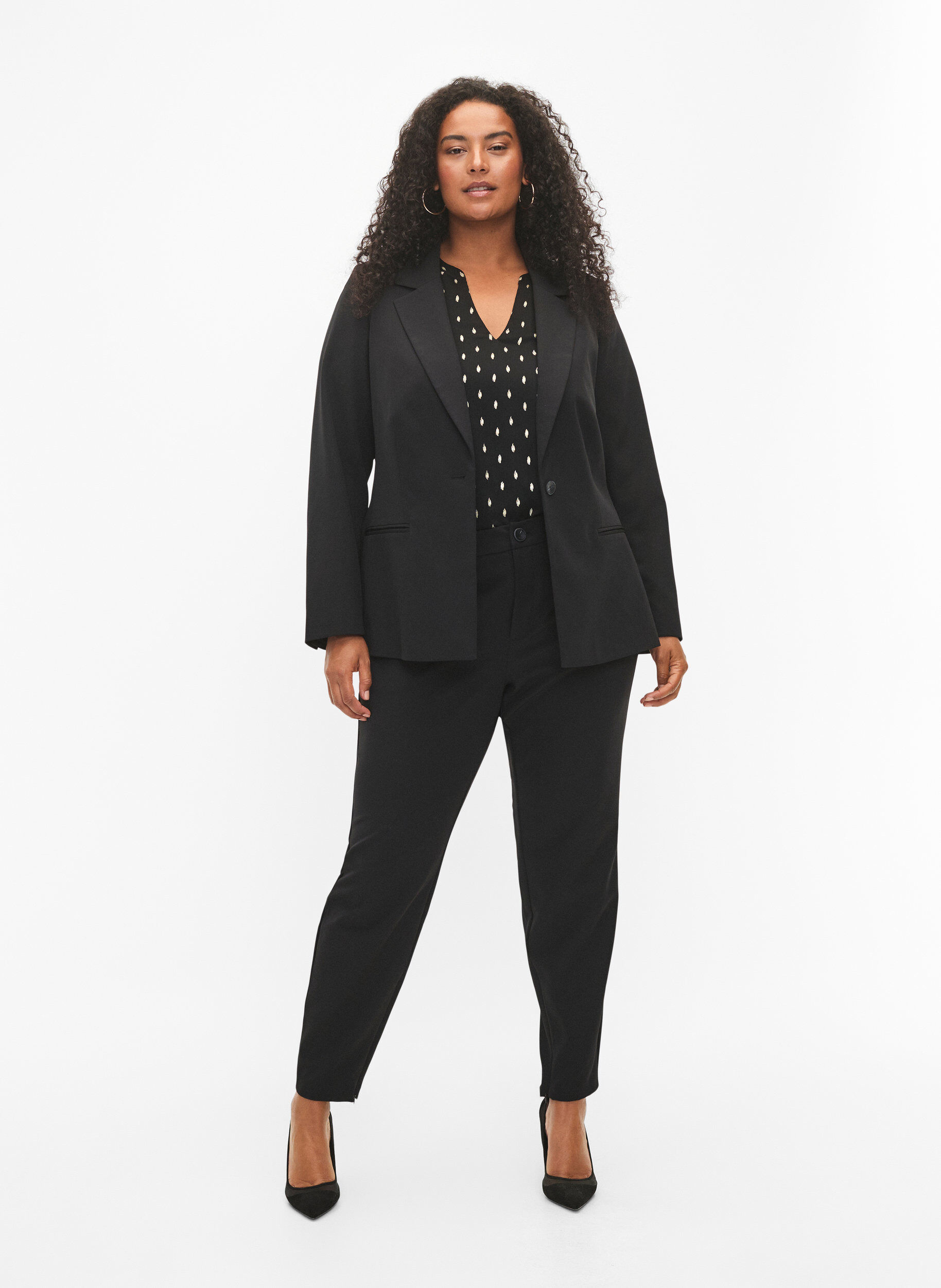 Zizzifashion Blazer with a single button closure, Black, Model image number 2