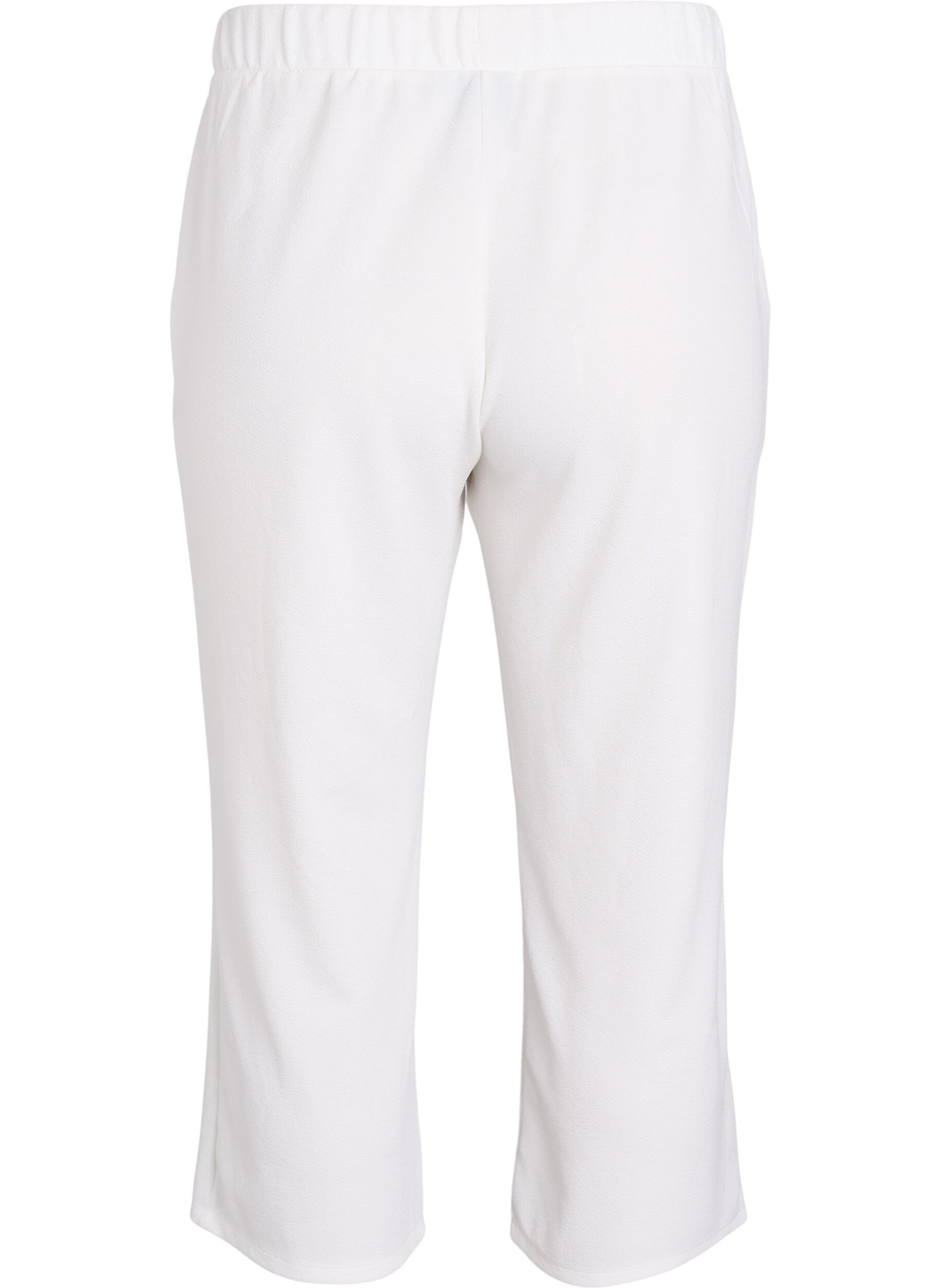 Zizzifashion Loose trousers with 7/8 length, White, Packshot image number 1