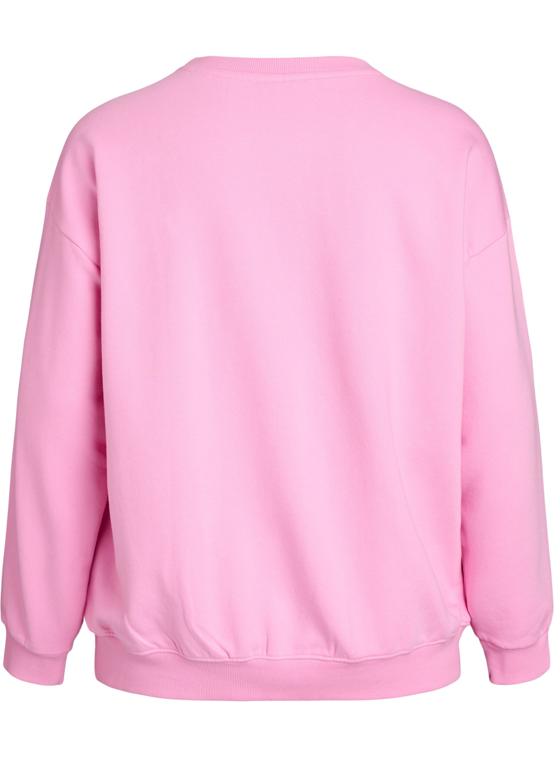 Zizzifashion Sweatshirt with text print, Pink, Packshot image number 1