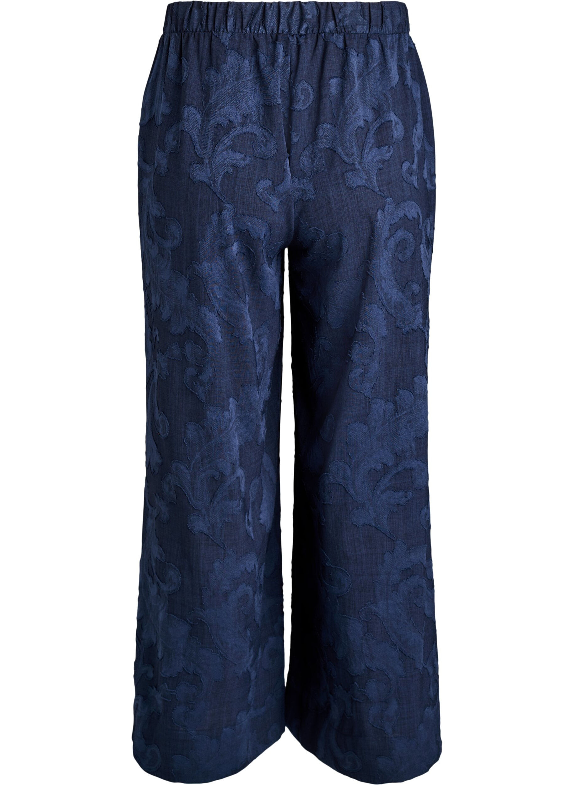 Zizzifashion Loose trousers with a textured tone-on-tone pattern, Blue, Packshot image number 1
