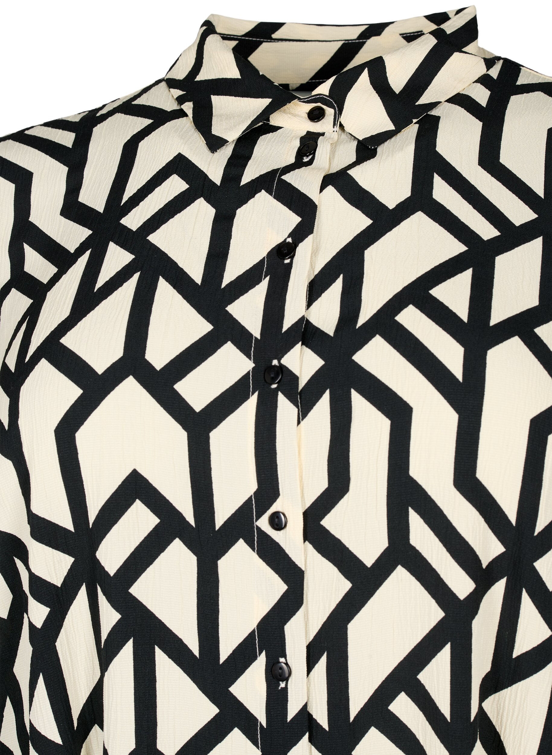 Zizzifashion FLASH - Shirt dress with print, Birch Black Graphic, Packshot image number 2