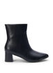 Wide fit - Leather ankle boots with heel, Black, Packshot image number 0