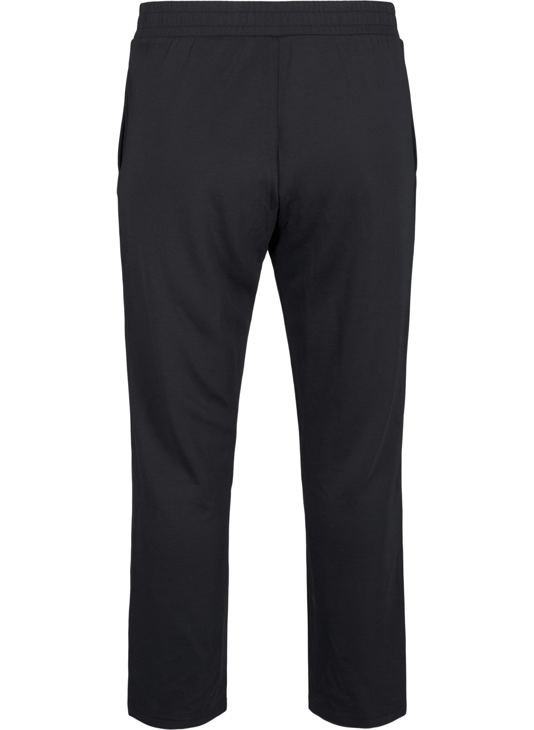 Zizzifashion Modal-blend trousers with elasticated waistband, Black, Packshot image number 1