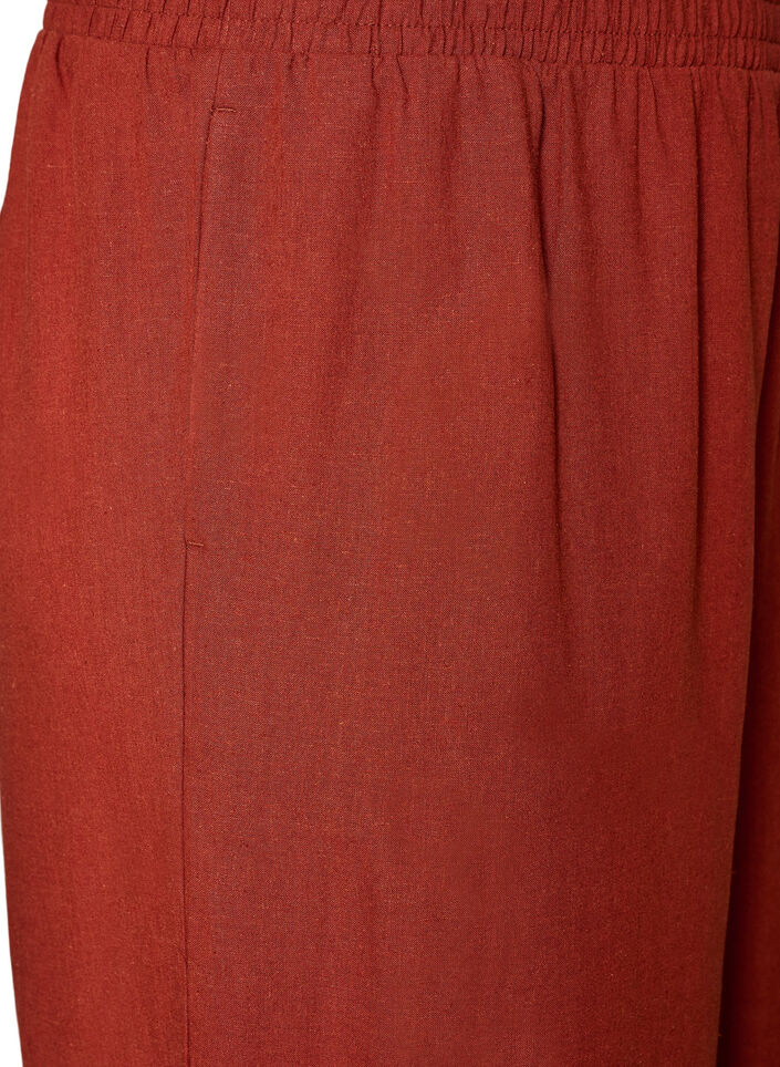 Wide-leg linen and viscose trousers, Red, Packshot